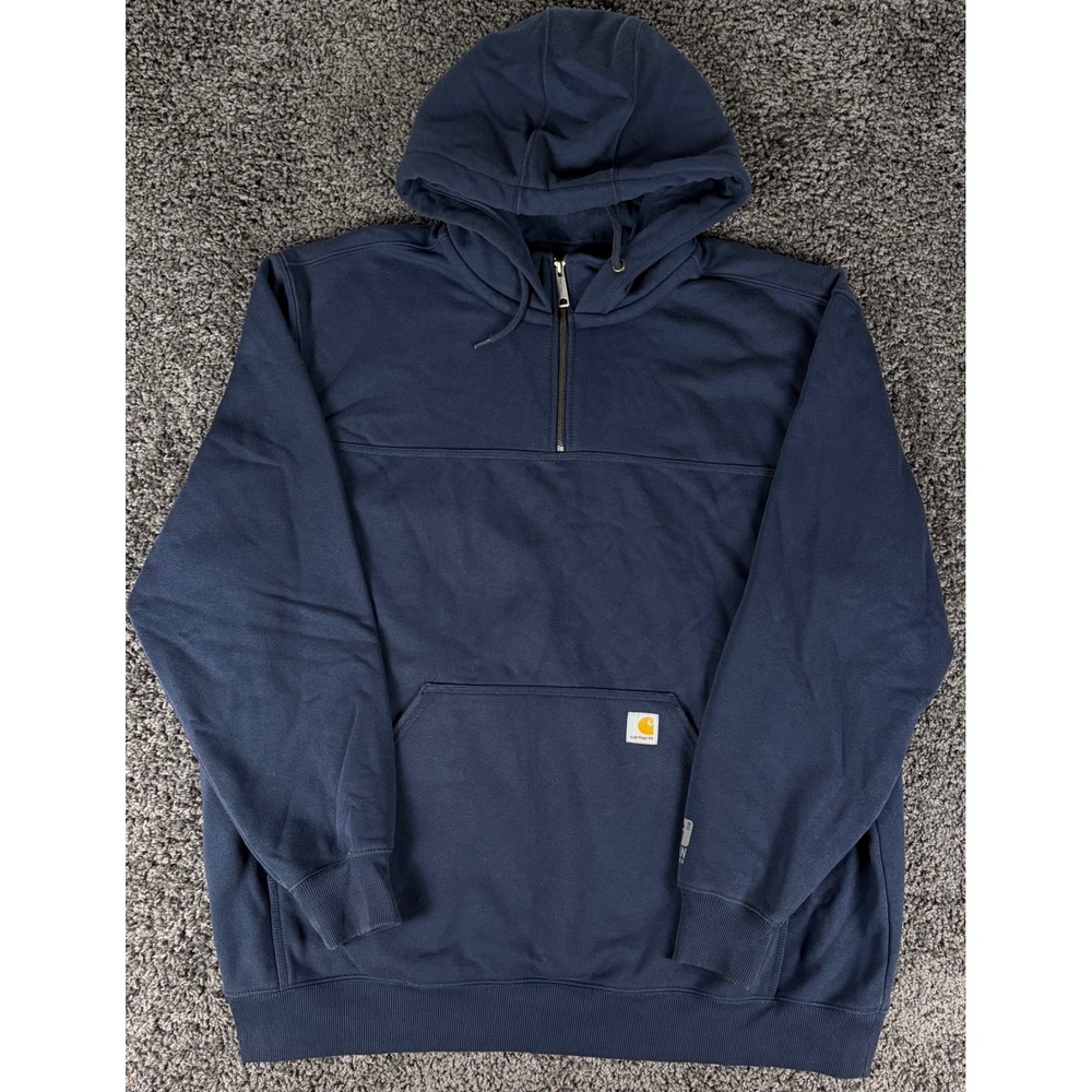 Carhartt Rain Defender Quarter Zip Hoodie Navy Blue 3XL Tall 100617 472 Mens